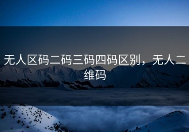 无人区码二码三码四码区别，无人二维码