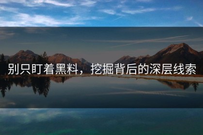 别只盯着黑料，挖掘背后的深层线索