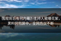 围观背后有何内幕？主持人被曝花絮，黑料网刷屏中，全网热议不断