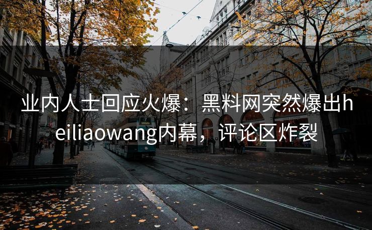 业内人士回应火爆：黑料网突然爆出heiliaowang内幕，评论区炸裂