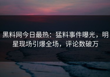 黑料网今日最热：猛料事件曝光，明星现场引爆全场，评论数破万