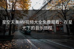 星空天美MV视频大全免费观看：在星光下的音乐旅程