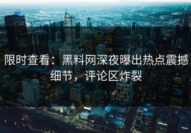 限时查看：黑料网深夜曝出热点震撼细节，评论区炸裂