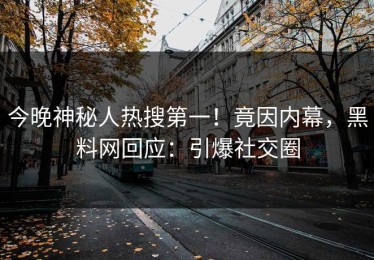 今晚神秘人热搜第一！竟因内幕，黑料网回应：引爆社交圈