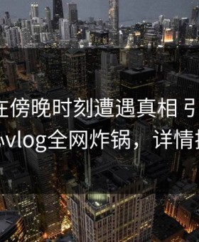 主持人在傍晚时刻遭遇真相 引发众怒，糖心vlog全网炸锅，详情揭秘