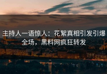 主持人一语惊人：花絮真相引发引爆全场，黑料网疯狂转发