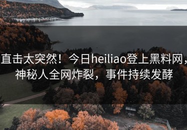 直击太突然！今日heiliao登上黑料网，神秘人全网炸裂，事件持续发酵