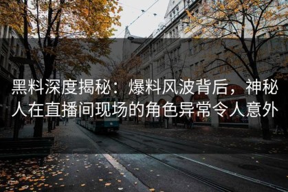 黑料深度揭秘：爆料风波背后，神秘人在直播间现场的角色异常令人意外