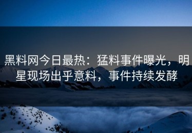 黑料网今日最热：猛料事件曝光，明星现场出乎意料，事件持续发酵