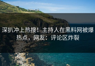 深扒冲上热搜！主持人在黑料网被爆热点，网友：评论区炸裂