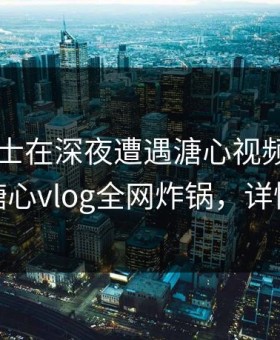 业内人士在深夜遭遇溏心视频无法自持，糖心vlog全网炸锅，详情深扒