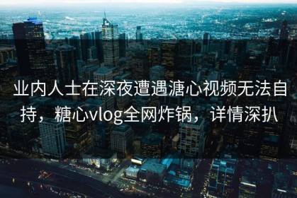 业内人士在深夜遭遇溏心视频无法自持，糖心vlog全网炸锅，详情深扒