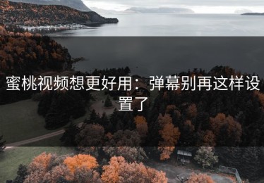 蜜桃视频想更好用：弹幕别再这样设置了
