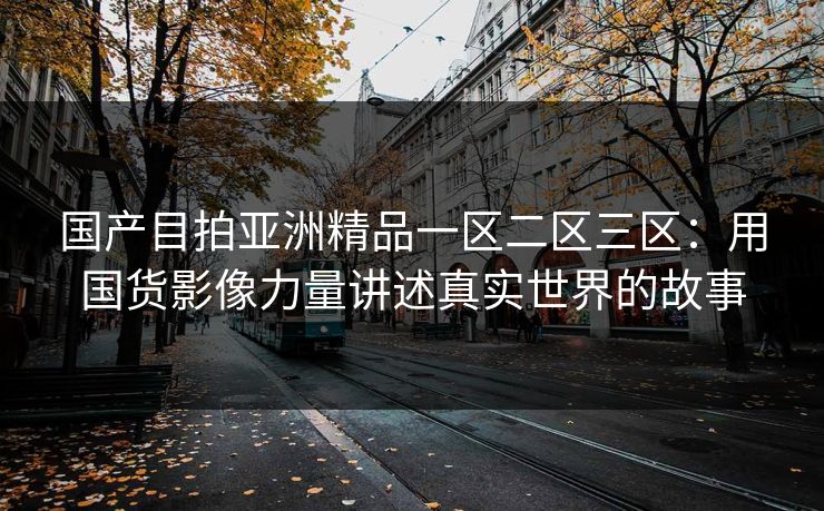 国产目拍亚洲精品一区二区三区：用国货影像力量讲述真实世界的故事